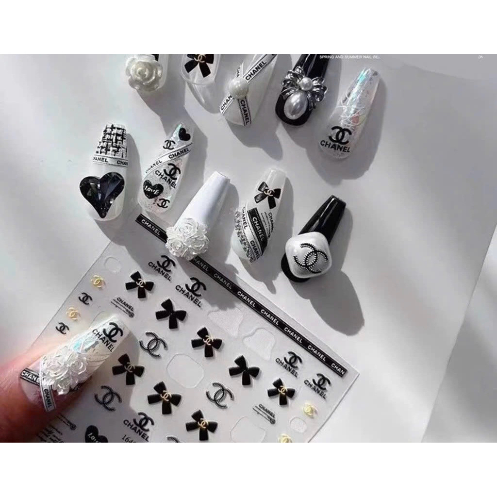 stiker lo go thương hiệu các mã.Miếng dán móng tay 3d nail