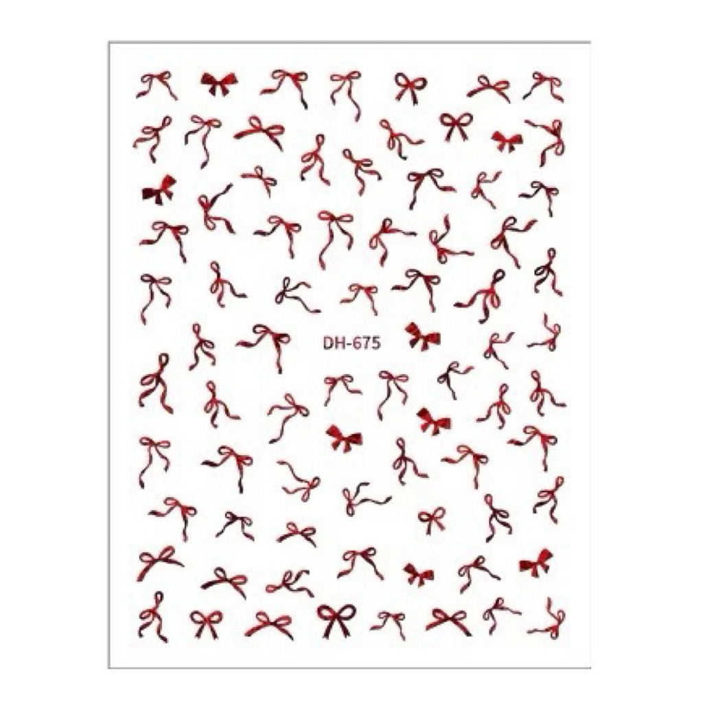 sticker nơ dán móng siêu xinh ,dễ sử dụng-3 màu đen ,trắng ,đỏ