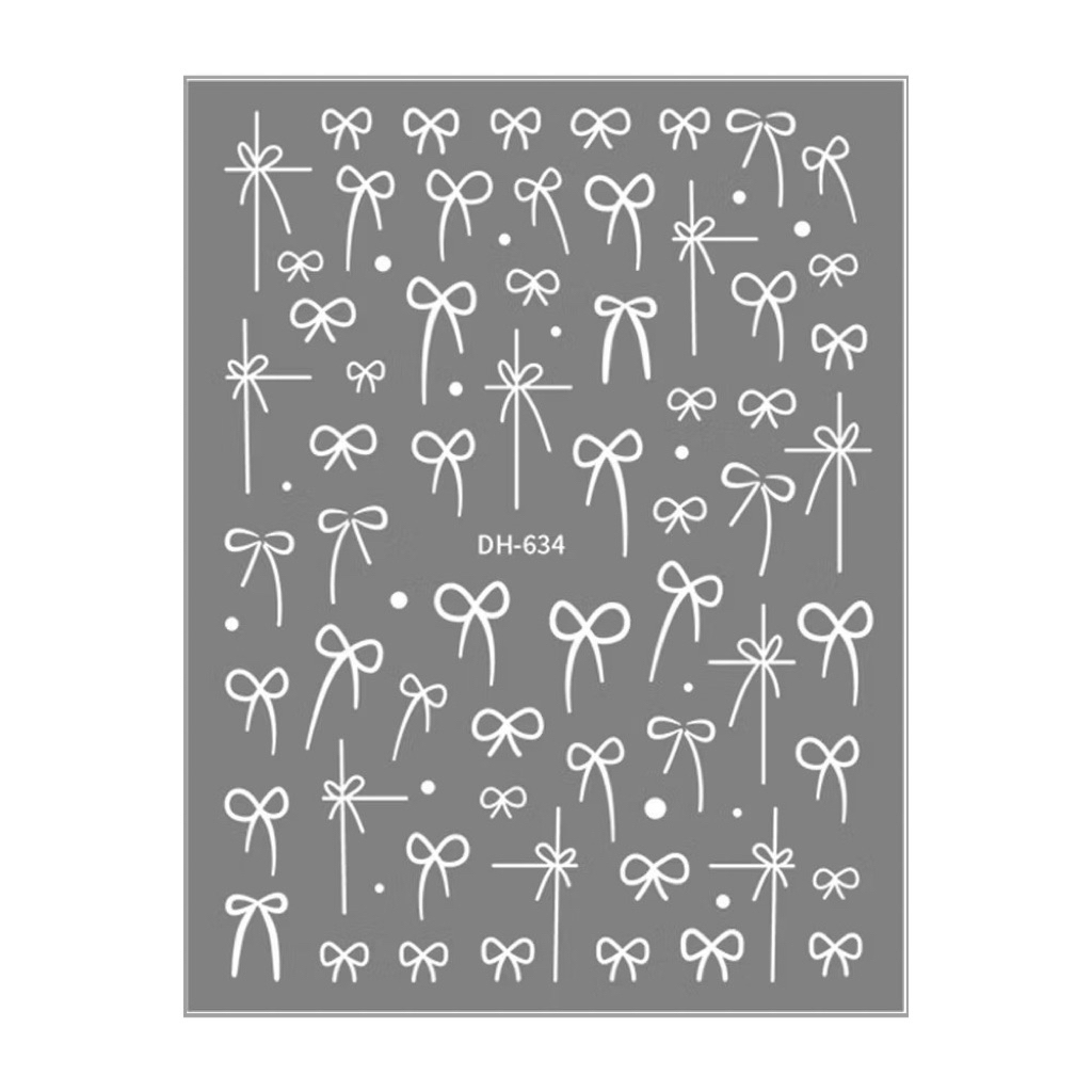 sticker nơ dán móng siêu xinh ,dễ sử dụng-3 màu đen ,trắng ,đỏ