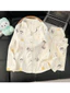 Bộ ngủ pyjama (quần áo dài) phong cách hàn quốc đũi bông mây họa tiết dễ thương