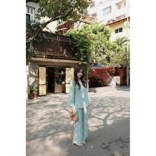 Set Pháp Phục Liên Hoa Cúc Ngọc Mix Quần Suông Chuẩn Linh Hoàng