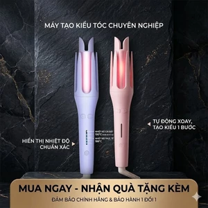 Máy uốn tóc tự động ion âm chất liệu gốm sứ không làm tổn thương tóc (tech_zone_shop)