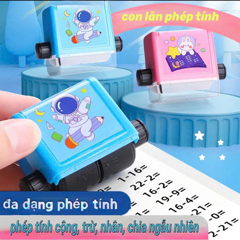 Con Lăn phép tính thông minh cho bé [Tặng thêm mực ] Ba mẹ dễ dàng ra bài tập cho bé