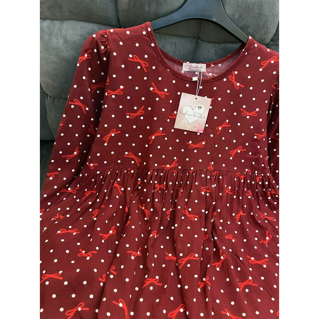 Tole Babydoll Tay Dài Freesize 40-65kg Hoạ Tiết Xinh