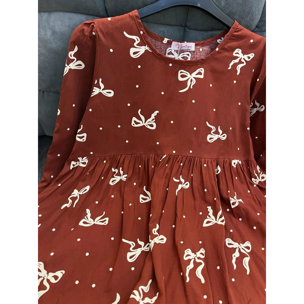 Tole Babydoll Tay Dài Freesize 40-65kg Hoạ Tiết Xinh