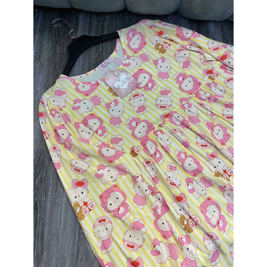 Tole Babydoll Tay Dài Freesize 40-65kg Hoạ Tiết Xinh