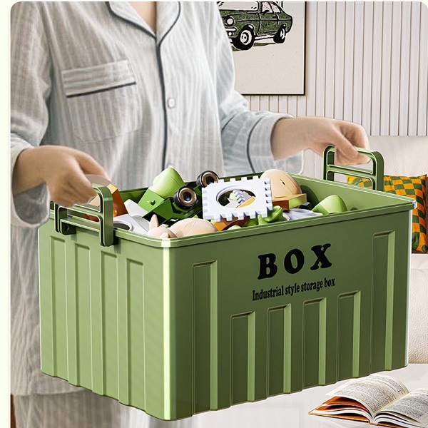 Thùng lưu trữ có tay cầm, thùng tiện ích đựng đồ có thể xếp chồng SH0068 hộp đựng đồ có nắp để ô tô