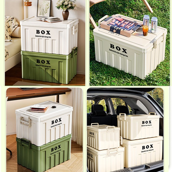 Hộp đựng đồ dã ngoại tiện ích Sunhome, thùng lưu trữ ô tô có tay cầm thùng đựng đồ có nắp đậy SH0068