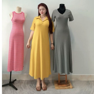 ĐẦM TAY LỠ CỔ TRỤ PHOM RỘNG DÁNG DÀI CHỮ A Freesize dưới 75jg mặc đẹp