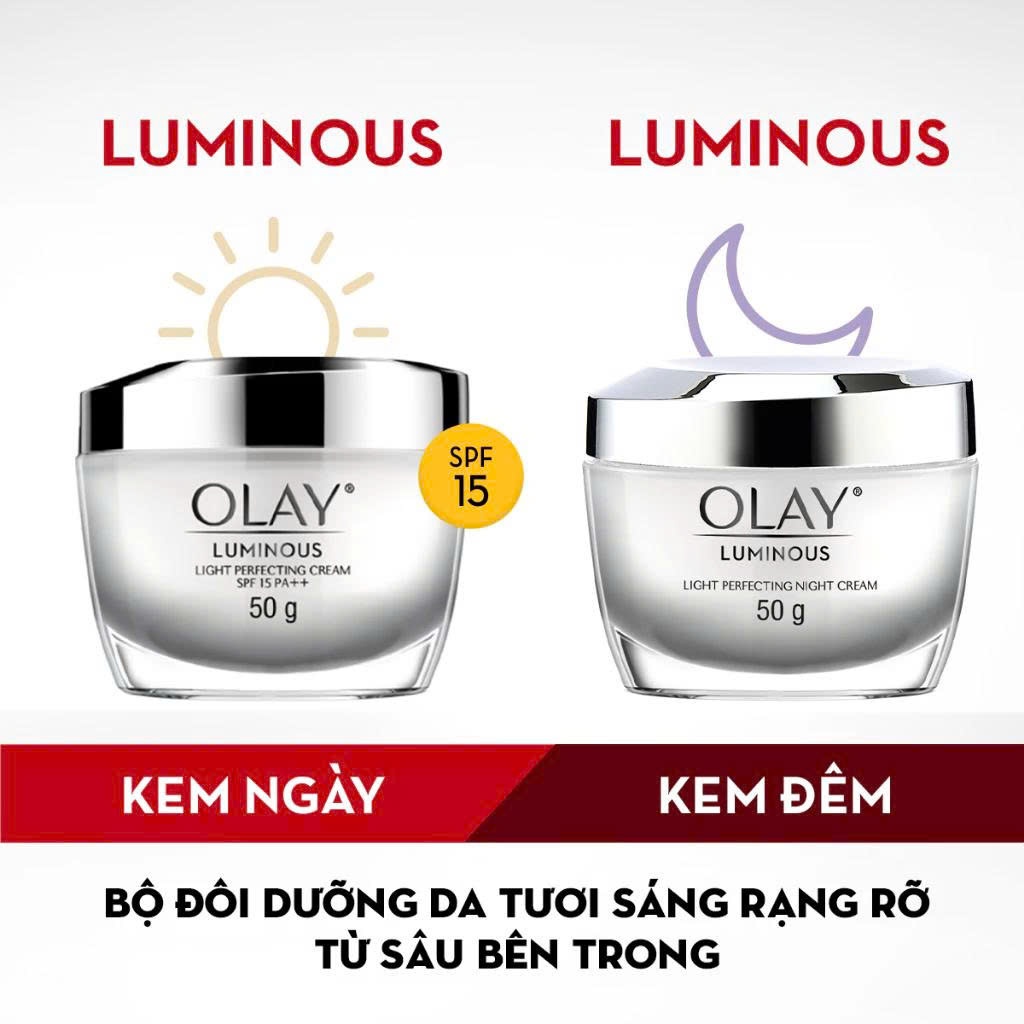Kem Dưỡng Da Ban Ngày + Ban Đêm OLAY Luminous Sáng da Mờ Thâm Nám 50g