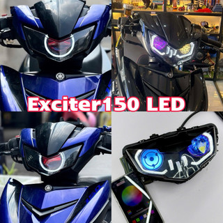 [Ex150Led] Pha Đèn Up Sẵn 2.0 Hoặc Bi 3.0 + Mắt Đổi Màu Chỉnh Qua App Đth Lắp Cho Dòng Xe Ex150 Đời Led. Full Cụm