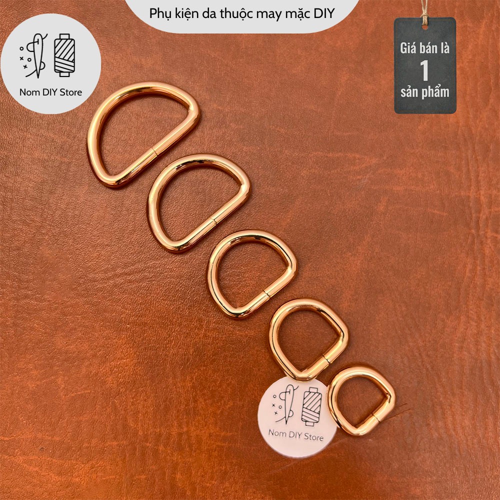 Khoen Chữ D –  Móc Chữ D Hợp Kim Mạ Vàng Dày 4.7mm Nhiều Size Phụ Kiện Làm Túi Xách Da Handmade DIY