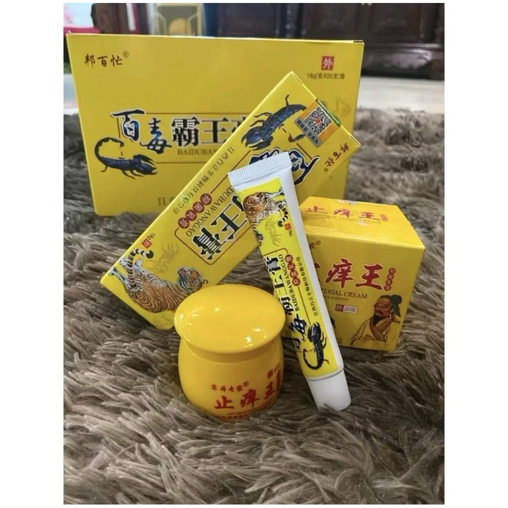 Combo ngày đêm Kem Bôi Nấm Ngứa Tuýp Hổ Vằn Và Hũ Tròn Ông Lão vua nấm viêm da hắc lào vảy nến