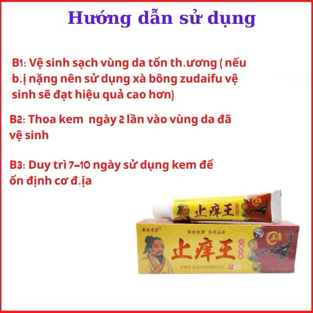 Kem thoa giảm ngứa da, kem chống viêm da cơ địa Thần dược bọ cạp, kem dưỡng da đông y thành phần tự nhiên an toàn.