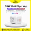 35W GaN Gallium nitrua Củ sạc nhanh 2 cổng USB+ Type C Bộ sạc Chấu cắm gập gọn iP PD PPS 5V 9V 12V 1A 2A 3A 20W 30W 35W