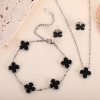 set phụ kiện trang sức cỏ 4 lá