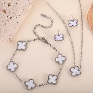 set phụ kiện trang sức cỏ 4 lá