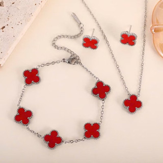 set phụ kiện trang sức cỏ 4 lá