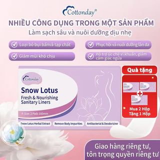 Băng vệ sinh Snow Lotus Cottonday 160mm (2 miếng), chứa 14 chiết xuất thảo dược tự nhiên