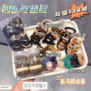 Set 136 Dây Buộc Tóc Nữ Cao Cấp – Chun Buộc Tóc Nhiều Mẫu Xinh | Nơ, Gấu, Lò Xo, Thun Bản To – Phụ Kiện Tóc Nữ siêu xinh