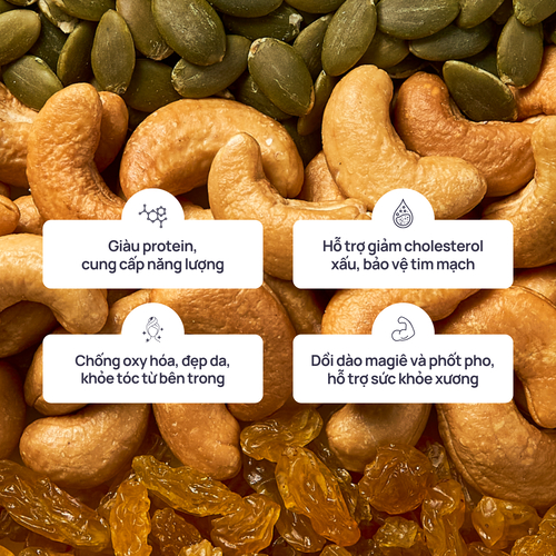 Hạt Sấy Dinh Dưỡng Mix 3 Loại Hạt Cashou  – Không Chất Bảo Quản - Ăn Vặt Healthy