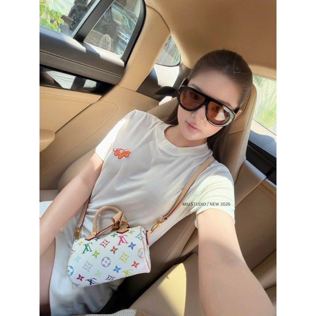MIU.STUDIO • Set Áo thun ngựa from ôm cổ tròn tay ngắn + chân váy kaki ngắn phong cách basic Hàn Quốc trẻ trung