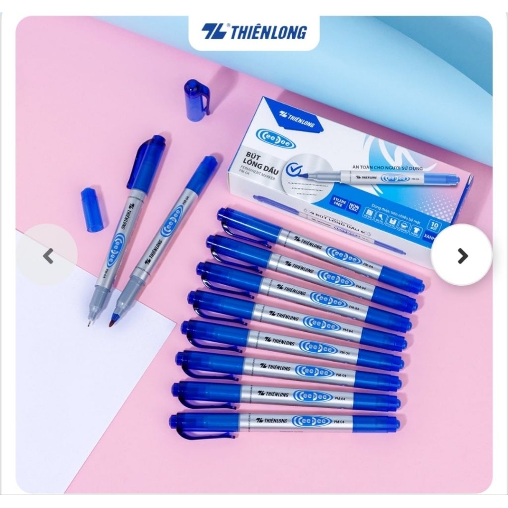 1 hộp*10c bút dạ kính Thiên Long PM04