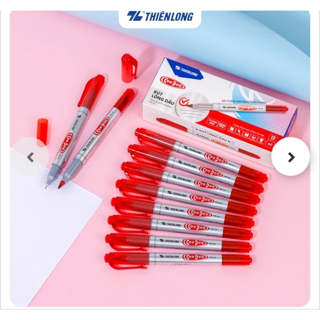 1 hộp*10c bút dạ kính Thiên Long PM04
