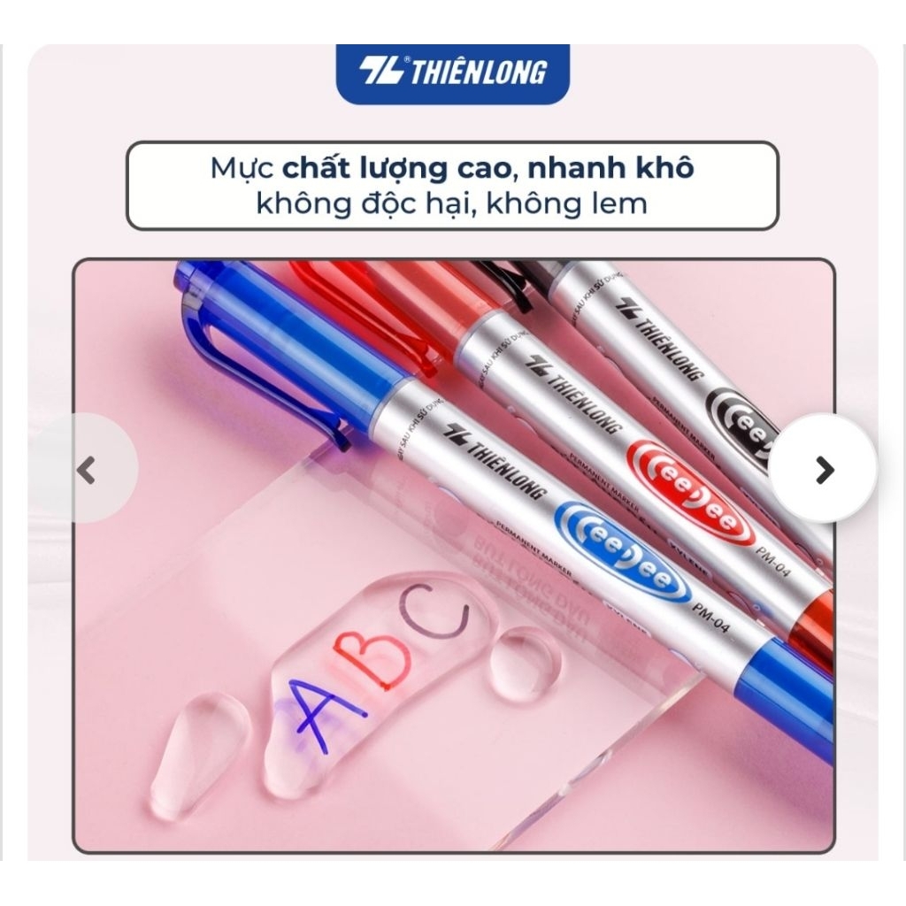 1 hộp*10c bút dạ kính Thiên Long PM04