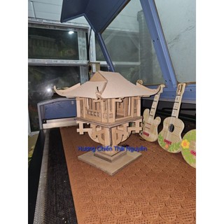Mô hình Steam lắp ghép Chùa Một Cột bằng bìa cartong