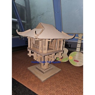 Mô hình Steam lắp ghép Chùa Một Cột bằng bìa cartong