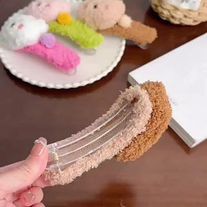 Kẹp tóc gấu sang trọng chất liệu cao cấp, thiết kế dễ thương, có 3 màu: trắng, nâu, bánh pudding gấu nâu