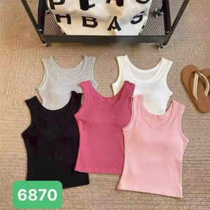 Áo Sát Nách Có Đệm Ngực, Áo 3 Lỗ Dệt Kim Chất Thun Gân Mềm Ôm Body Quyến Rũ Thoáng Mát Mùa Hè