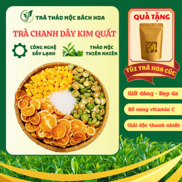 Trà chanh dây kim quất thanh nhiệt, mát gan, đẹp da, trà detox Trà thảo mộc Bách hoa 15 gói / 30 gói