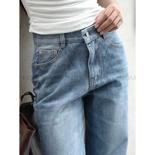 Quần Jeans Nữ PHOM Dáng Dài Ống Suông Ống Đứng Cạp Cao (có bigsize) PQ02