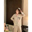 Bộ pyjama kẻ nơ túi