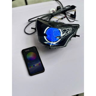 [Ex135 5so] Pha Đèn 2 Tầng EXCITER 135 5 SỐ Kèm Bi 3.0 Đổi Màu Qua App Điện Thoại. Bảo hành 1 năm