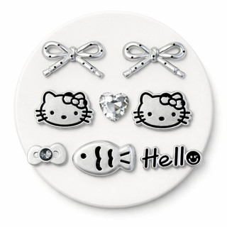 Set charm Hello Kitty bạc chấm bi - Set charm 8 món trending 2026- Siu HOT