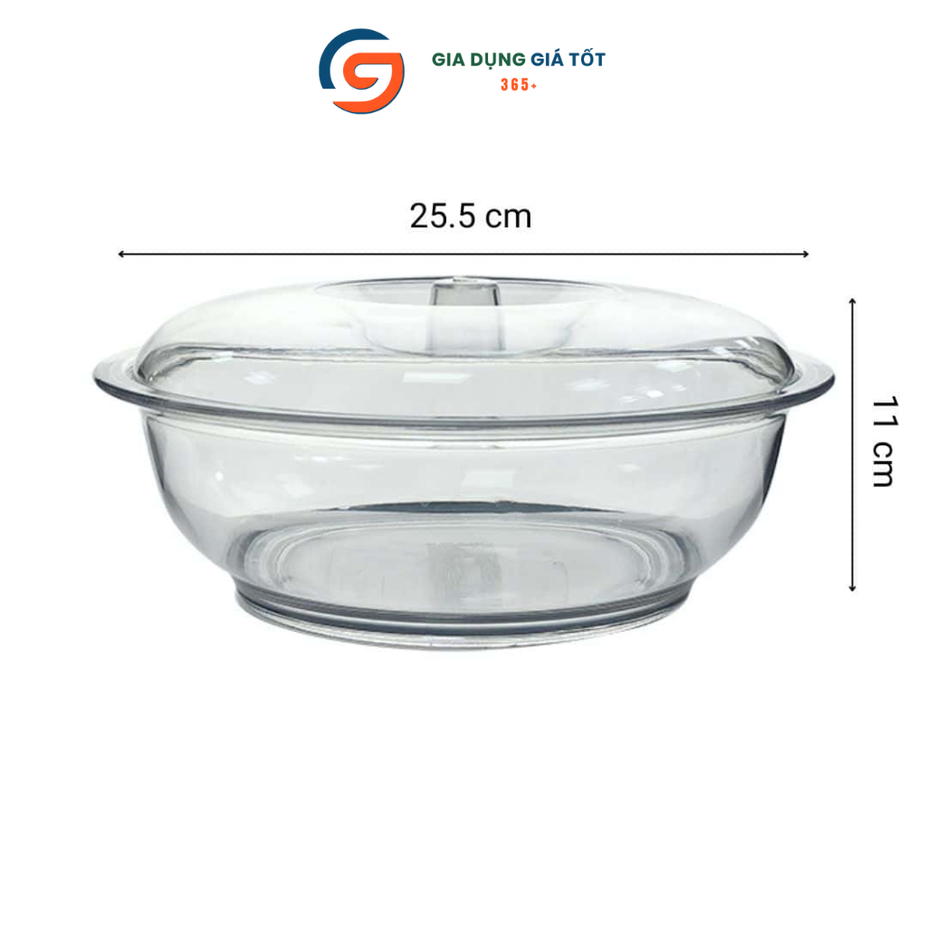 Bát tô nhựa có nắp đậy trong suốt đựng canh, cơm, thực phẩm, dày đẹp bền chắc