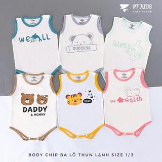 ( Vải Thun Lạnh) Bộ Body Chip 3 Lỗ Cho Bé Trai Gái Bodysuit Sơ Sinh 3 -9kg