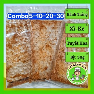 Combo 5-10-20-30 Bịt Bánh Tráng Xì-Ke Muối Ớt cay Tuyết Hoa, Gói 30g