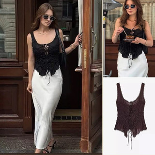 Áo sát nách bèo cột dây ngực(Sẵn đen)