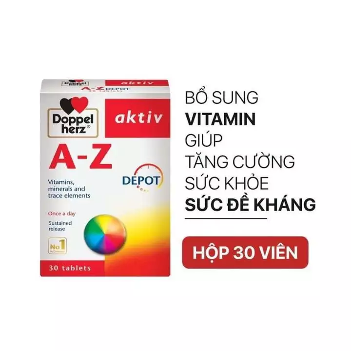 Viên uống vitamin tổng hợp Doppelherz A-Z Depot bổ sung vitamin và khoáng chất thiết yếu cho cơ thể - Hộp 30 viên.