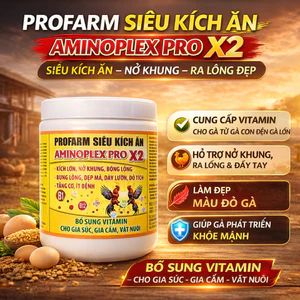 Siêu Kích Ăn AMINOPLEX PRO X2 - Cung Câp Vitamin Cho Gà Từ Gà Con Đến Gà Lớn, Nở Khung, Ra Lông, Đầy Tay