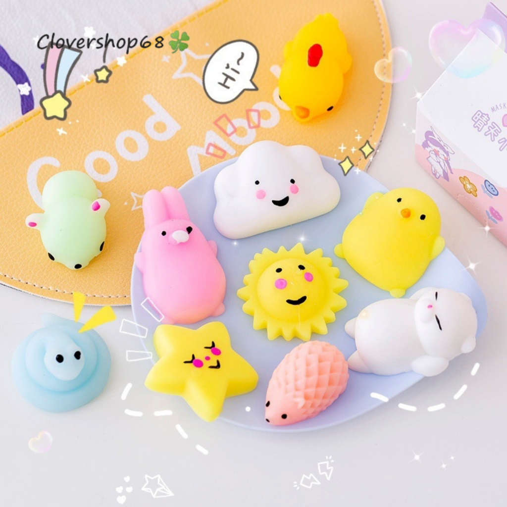 🍀(Set 5) Đồ Chơi Squishy Mochi Hình Thú Cực Dễ Thương🍀 Clovershop68 🍀
