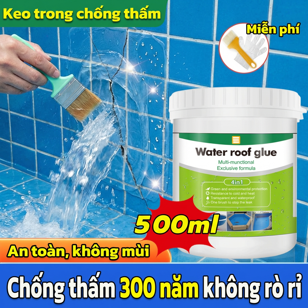 💧Keo chống thấm trong suốt 500ml – Khô nhanh, chống nước lâu dài 🏠 Sửa mái dột & chống rò rỉ sàn phòng tắm✨
