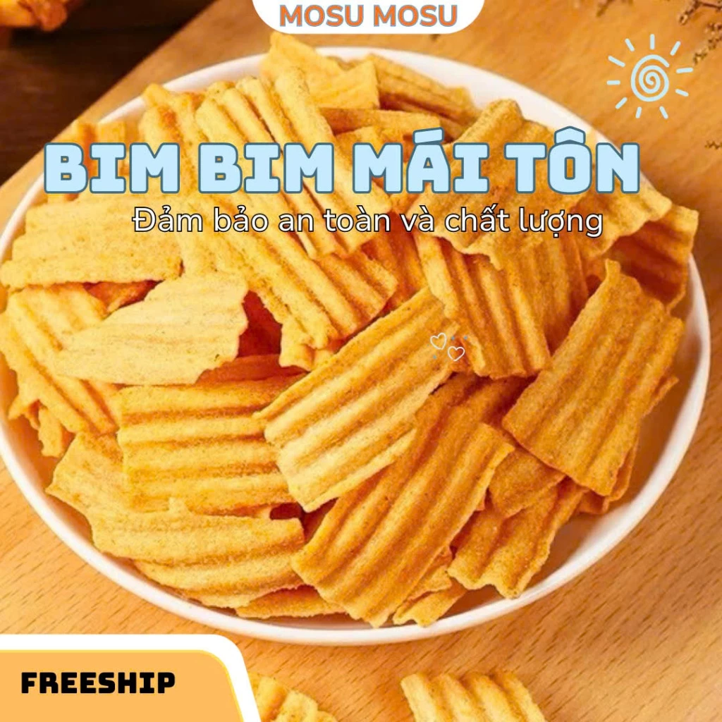 500G Bim Bim Mái Tôn Ngon Giòn Đậm Đà - Ăn Vặt Tuổi Thơ