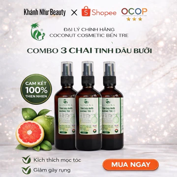 Combo 3 chai xịt mọc tóc, xịt bưởi mọc tóc, xịt tinh dầu bưởi coconut bến tre, xịt mọc tóc nhanh, hỗ trợ giảm rụng tóc