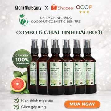 Combo 6 chai xịt mọc tóc, xịt bưởi mọc tóc, xịt tinh dầu bưởi coconut bến tre, xịt mọc tóc nhanh, hỗ trợ giảm rụng tóc