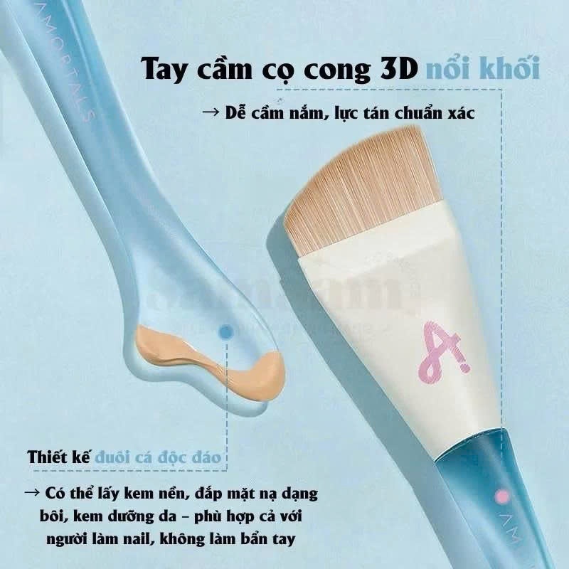 Cọ Tán Nền Amortals Tiên Cá, Khay Dàn Nền, Set Cọ Kèm Mút Tán Kem Nền Mịn Màng Không Vệt Phù Hợp Mọi Loại Da